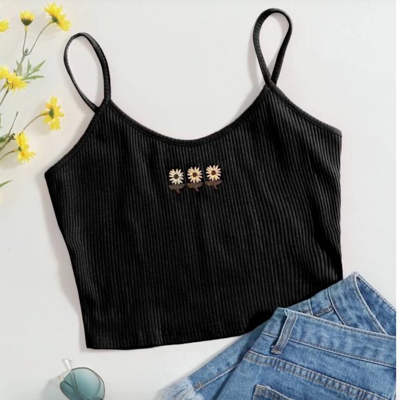 Tops - ONE LEFT ✨HP✨NEW Sunflower Ribbed Cropped Tank